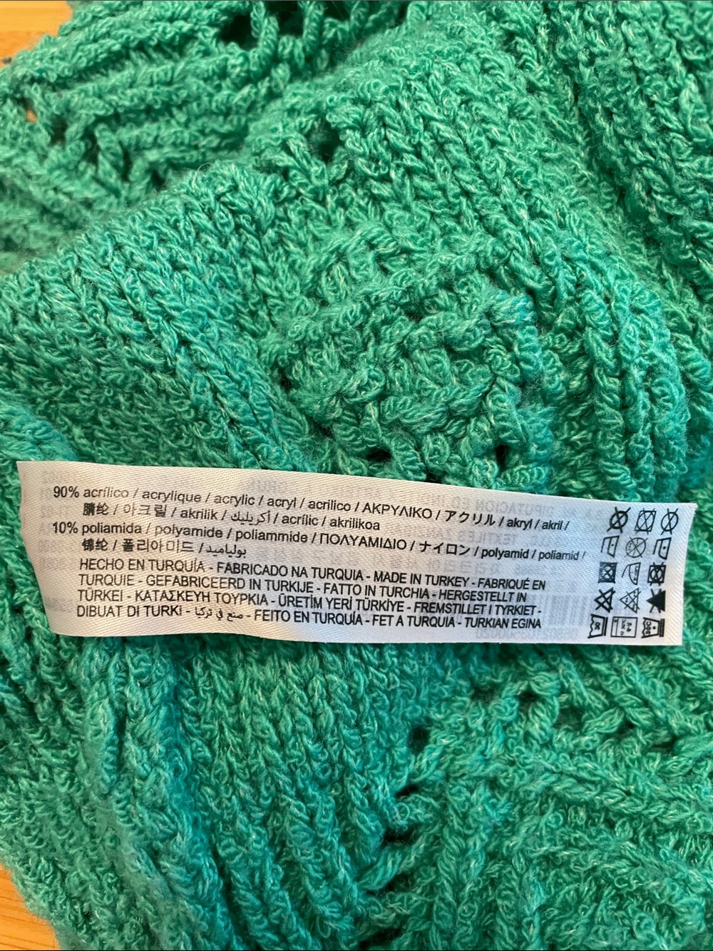 Zara Chunky Bubble Loose Knit Sweater Size Small Green Crewneck Blogger Favorite - Picture 9 of 12